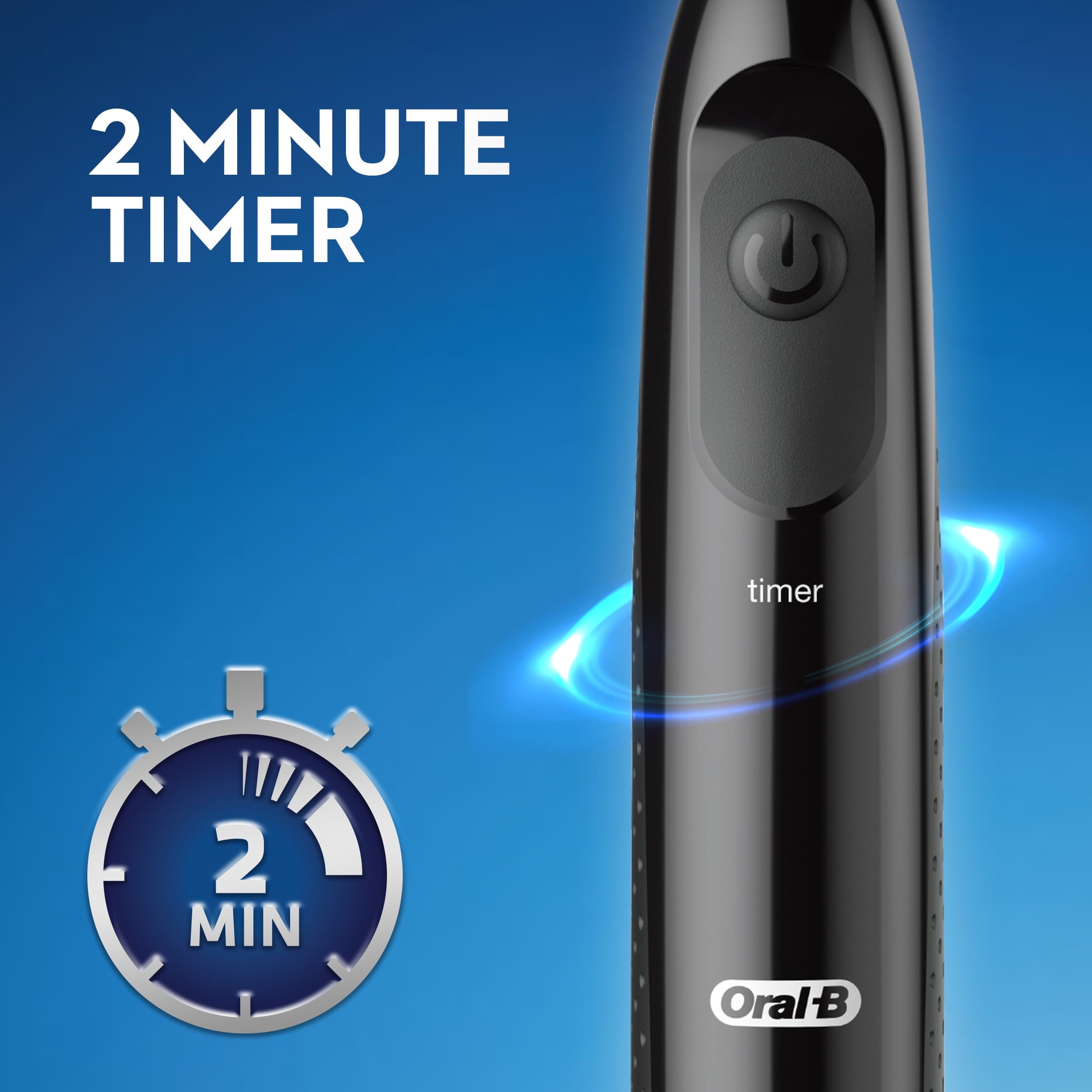 Clinical Charcoal Battery Electric Toothbrush, Black, for and Children 3+
