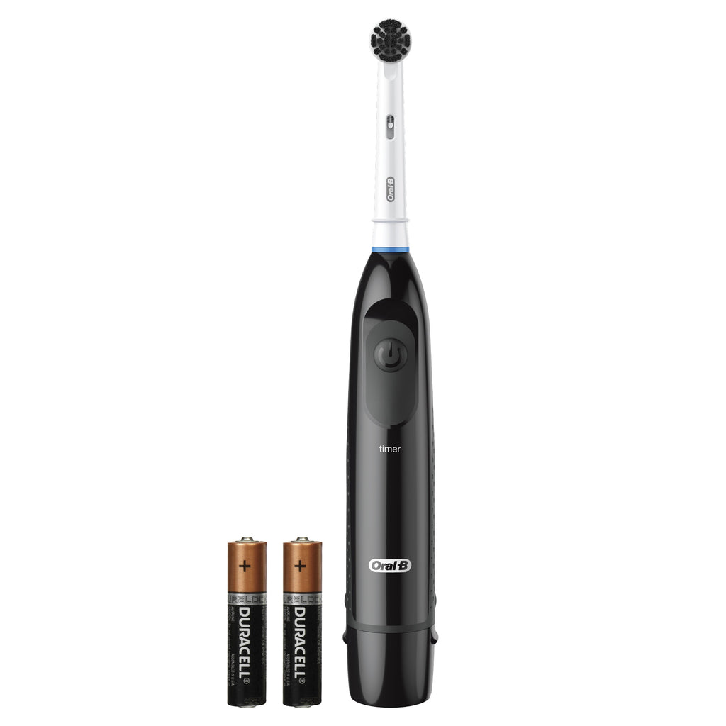 Clinical Charcoal Battery Electric Toothbrush, Black, for and Children 3+