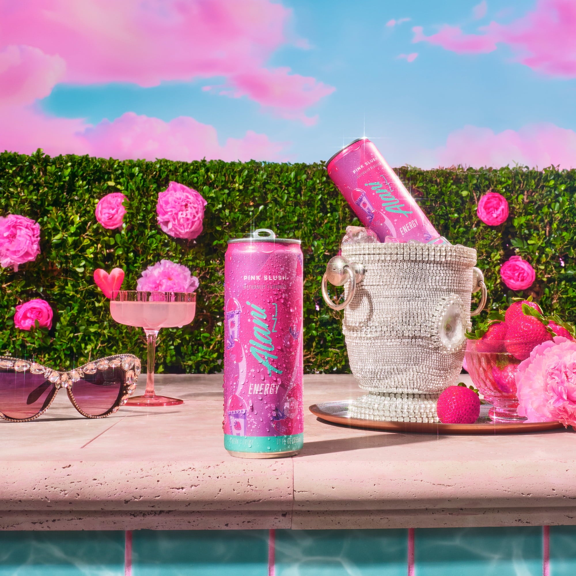 Sugar Free Energy Drink, Pink Slush, 12 fl oz, 12 Pack, Cans, 200mg Caffeine