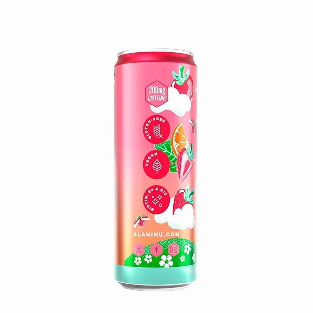 New  Energy Drinks Strawberry Sunrise Low - Calorie, Zero Suger, Energy Boost Drinks 12 oz (6 Pack)