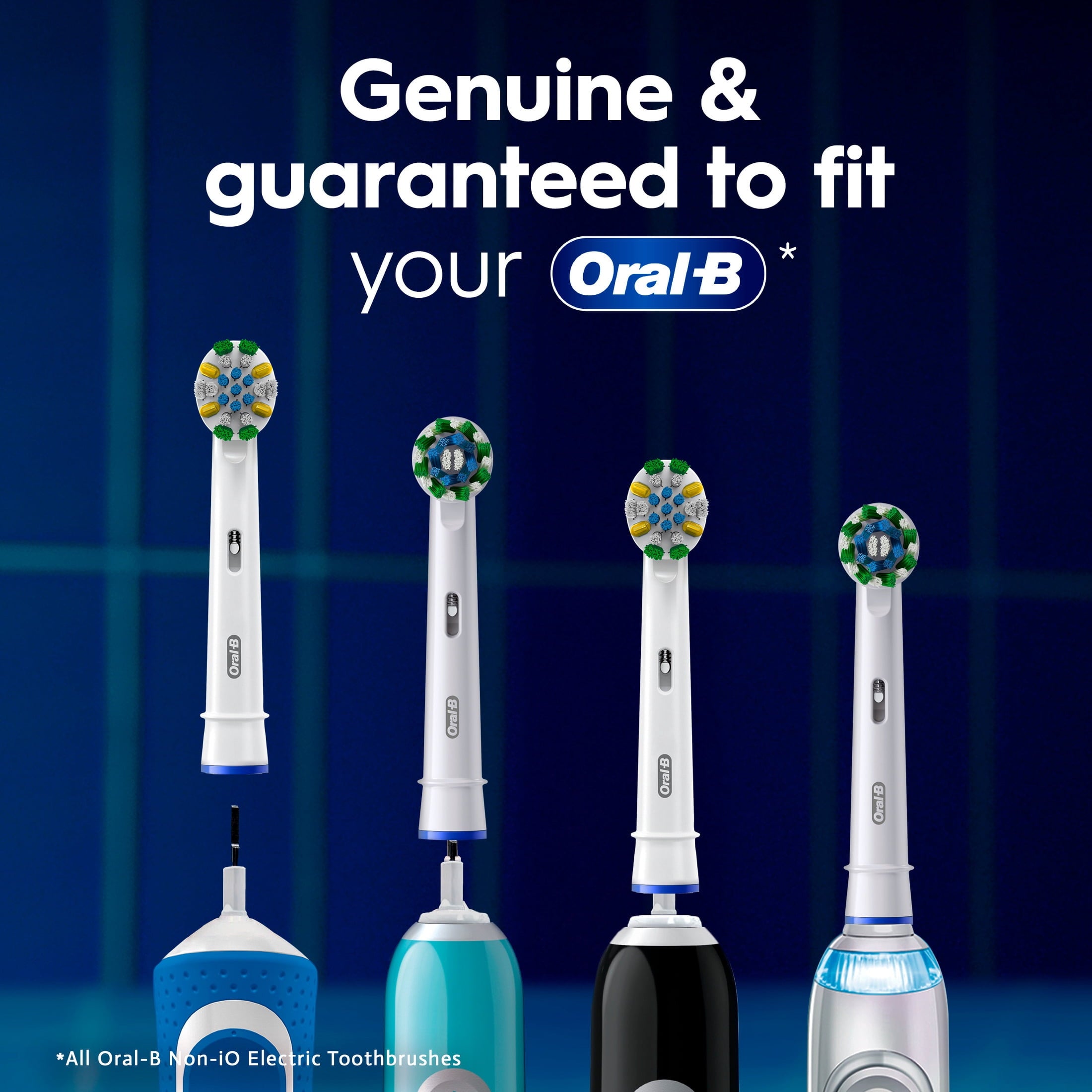 ‑B Toothbrush Heads, FlossActionX Electric Toothbrush Replacement Heads with X‑Filament, 4 Count