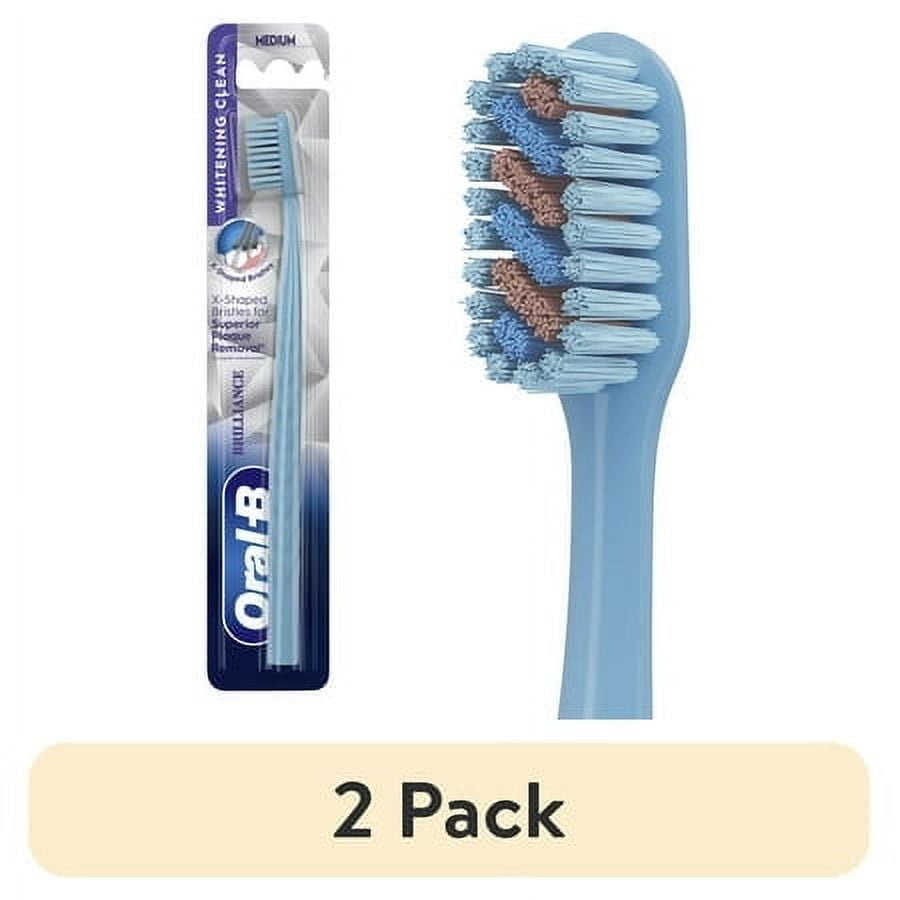 (2 pack)  Toothbrush Pro Whitening Brilliance, Medium, Sky Blue, 1 Count