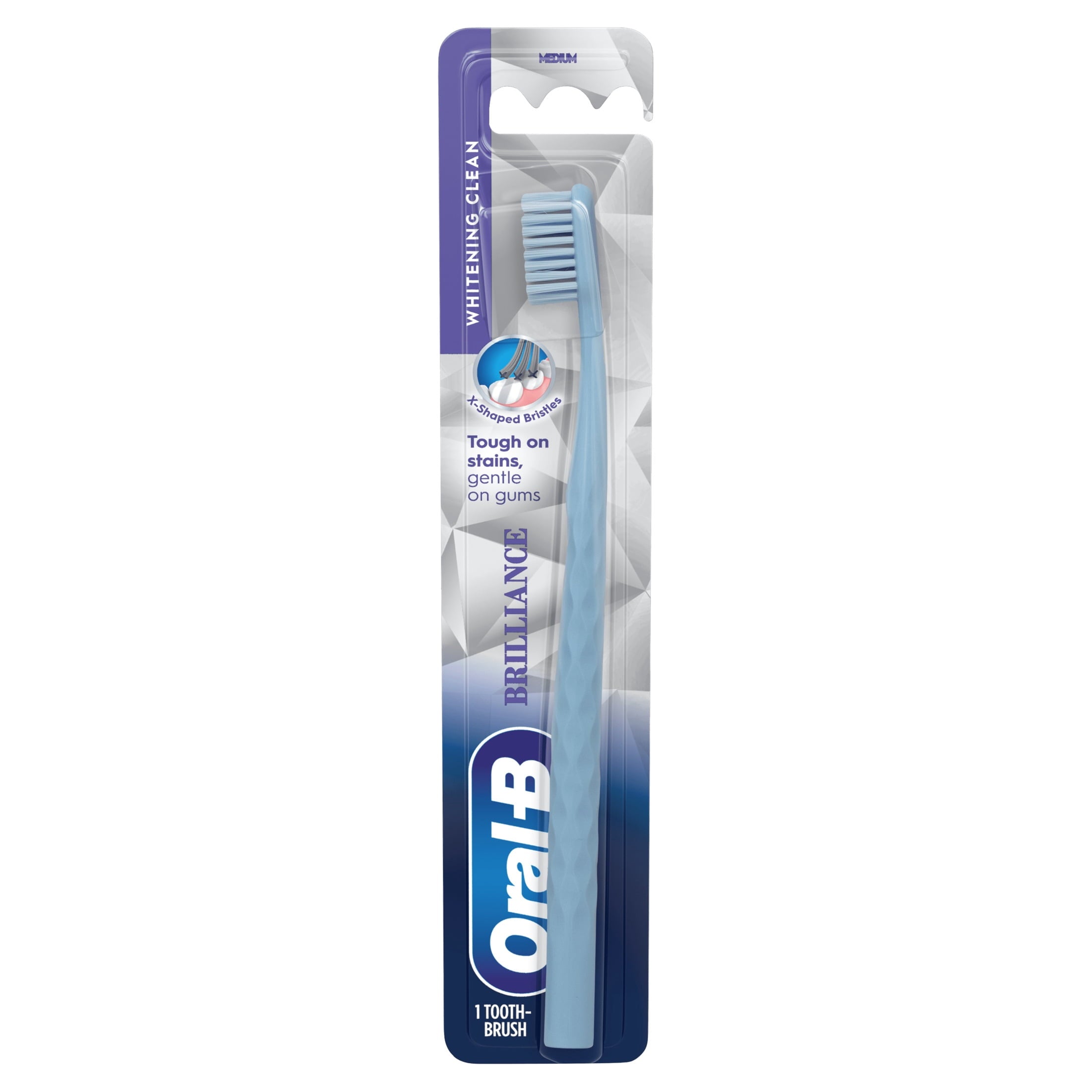 (2 pack)  Toothbrush Pro Whitening Brilliance, Medium, Sky Blue, 1 Count