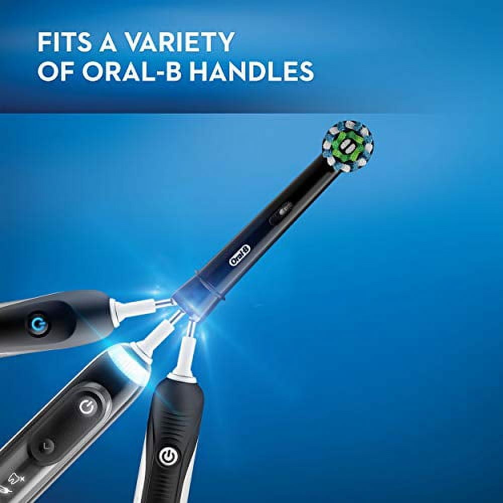 Crossaction Electric Toothbrush Replacement Brush Head Refills, Black, 4 Count
