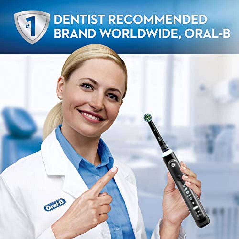 Crossaction Electric Toothbrush Replacement Brush Head Refills, Black, 4 Count