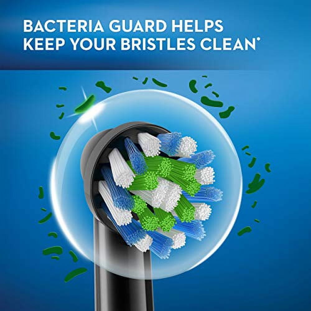 Crossaction Electric Toothbrush Replacement Brush Head Refills, Black, 4 Count