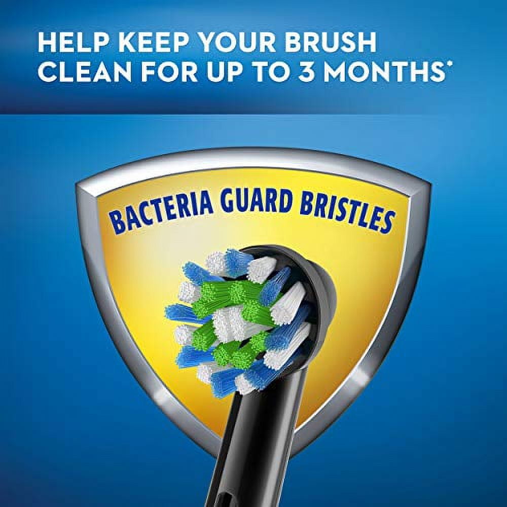 Crossaction Electric Toothbrush Replacement Brush Head Refills, Black, 4 Count