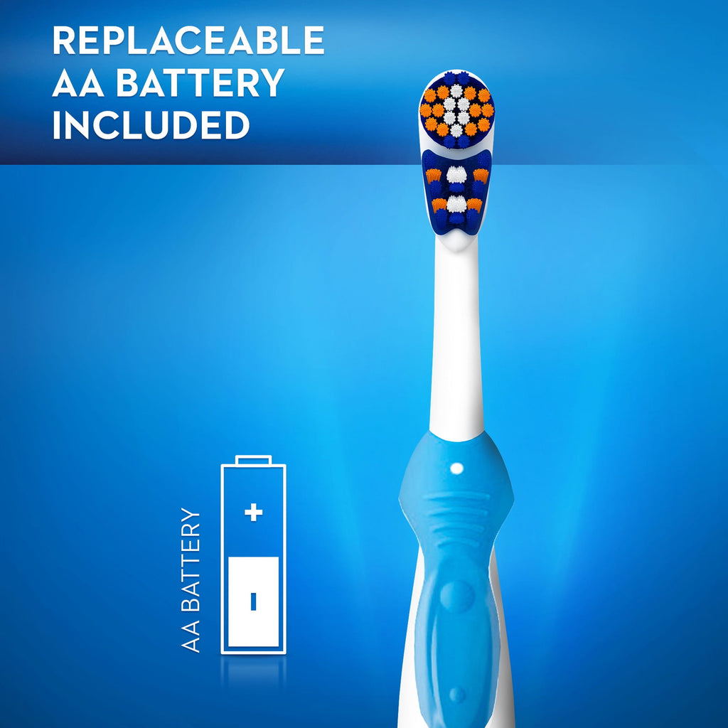 Toothbrush, 3D White Battery Toothbrush, 1 Count, Colors May Vary, for and Children 3+