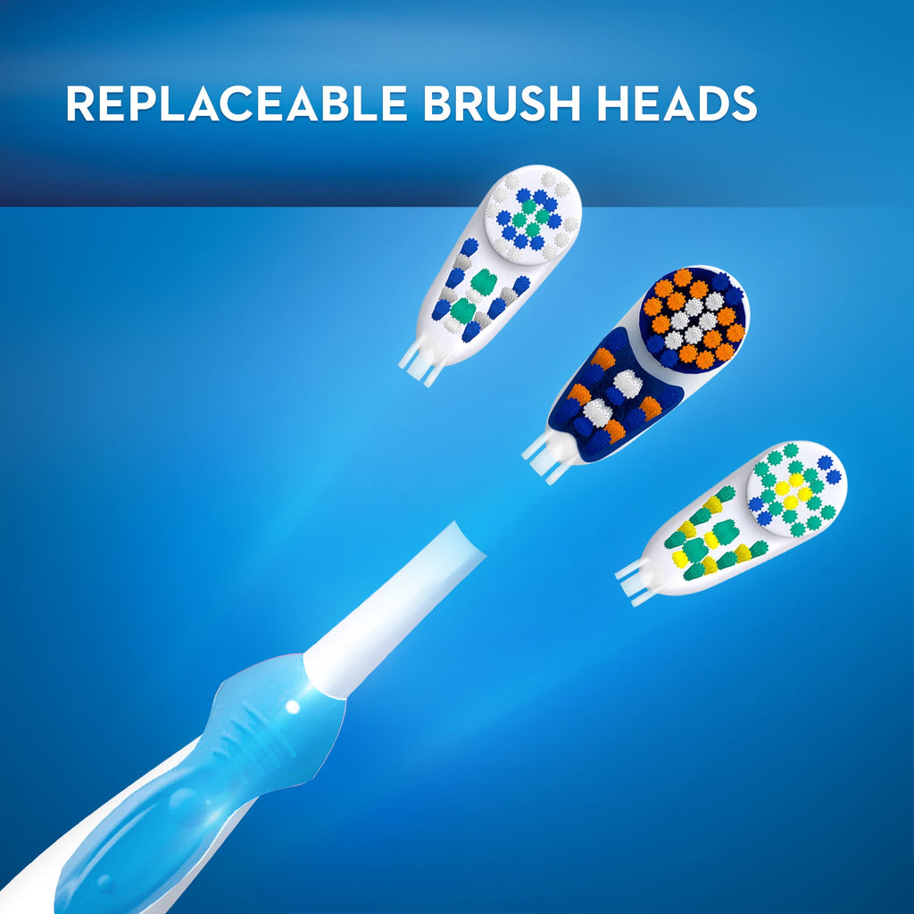 Toothbrush, 3D White Battery Toothbrush, 1 Count, Colors May Vary, for and Children 3+