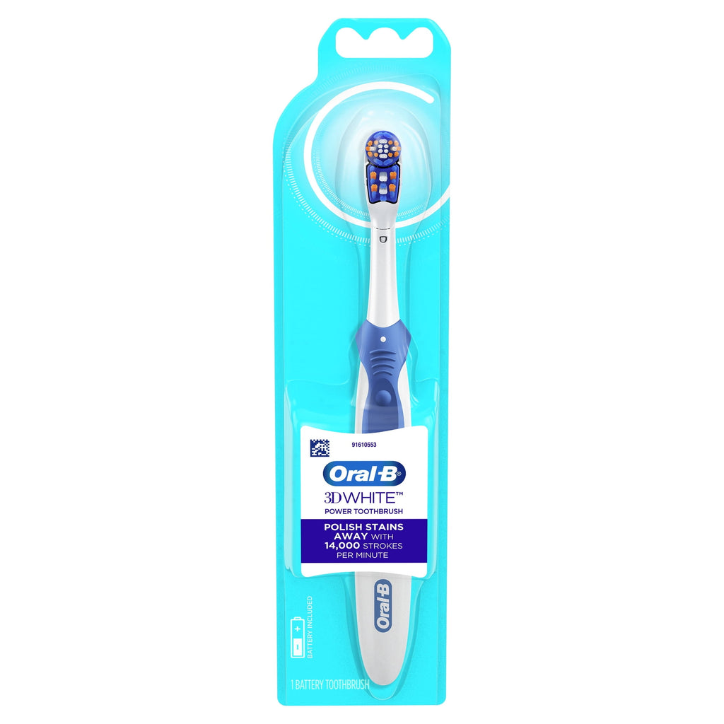 Toothbrush, 3D White Battery Toothbrush, 1 Count, Colors May Vary, for and Children 3+