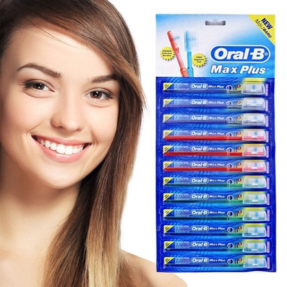 Max Family Pack Multicolored Toothbrushes With Travel Covers -12 pack