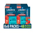 (8 pack) Liquid I.V. Strawberry Hydration Multiplier Powdered Electrolyte Drink Mix, 6 Count Packets