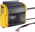 20 amperes, 12/24 volts, 2 battery packs, waterproof, waterproof battery charger for use on water.