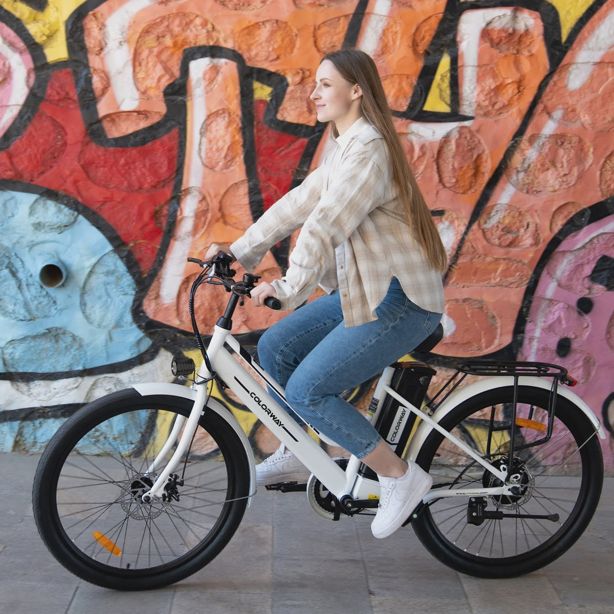 COLORWAY 26 in Electric Bike for Woman, 500W Powerful Motor, 36V 12AH Removable Battery E Bike,, Max. Speed 19.9MPH Electric Bicycle UL2849