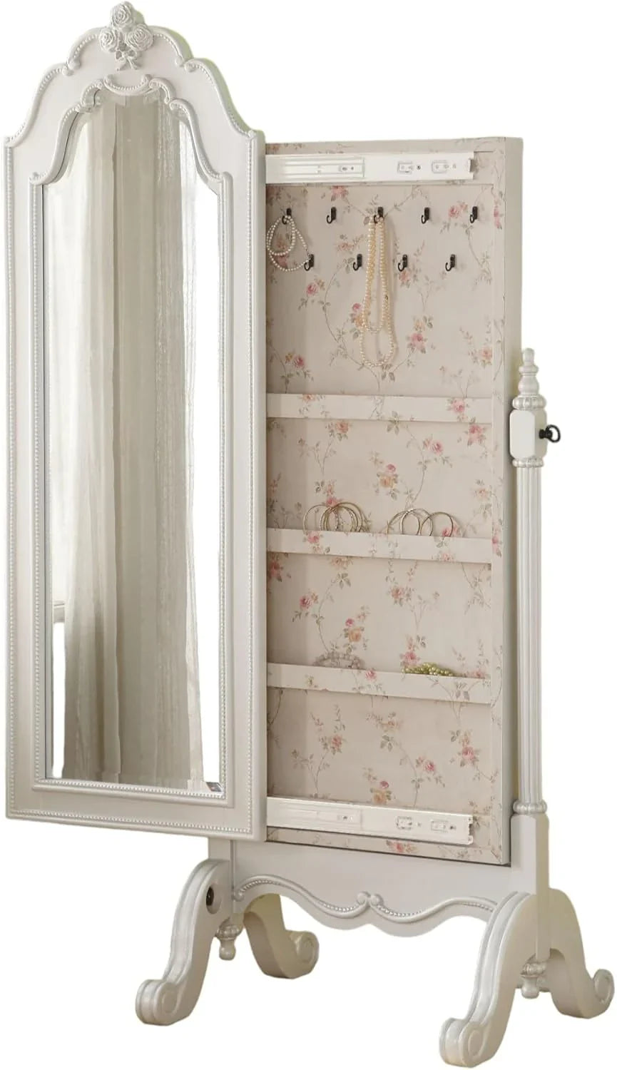 Jewelry closet, pearl white