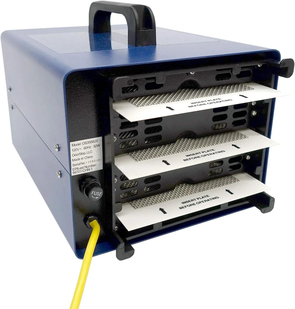 Professional-grade ozone generator ionizer, suitable for areas of up to 2500 square feet. It is used for deodorizing and purifying medium-sized areas (such as hotel rooms, offices, and basements).