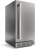 15 Inch Outdoor Refrigerator, Weather Proof Stainless Steel Beverage Beer Cooler Under Counter Fridge, Indoor/Outdoor Refrigerator with 3 Shelves for Patio Kitchen and Commercial Use