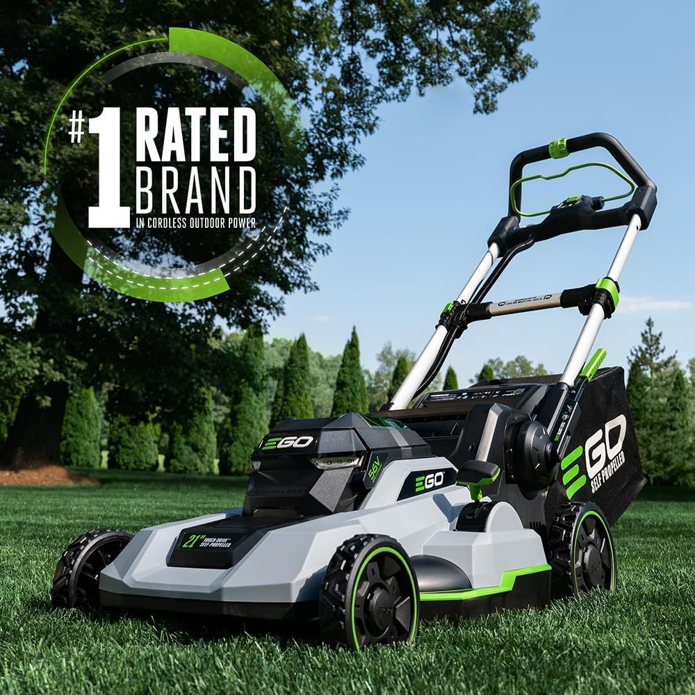 EGO Power 21-Inch 56V Self-Propelled Cordless Lawn Mower with 2x 4.0Ah Batteries & Rapid Charger, Black