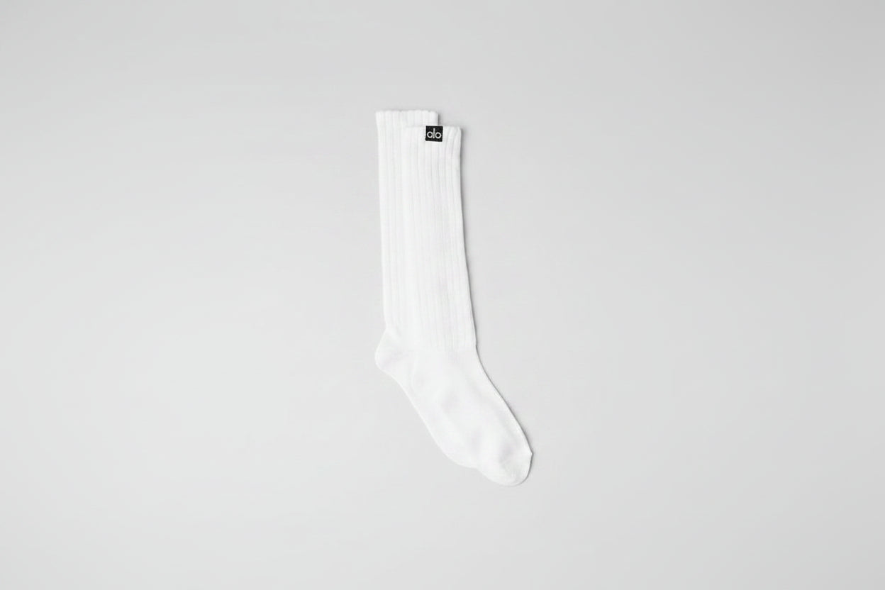 Unisex Scrunch Sock - White