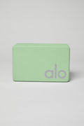Uplifting Yoga Block - Honeydew/Silver