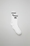 Women's Throwback Barre Sock - White/Black