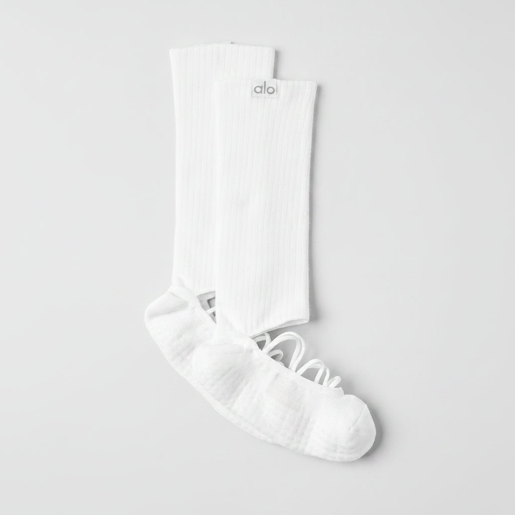 Women's Strappy Siren Grip Sock - White