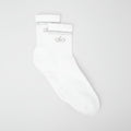 Unisex Half-Crew Throwback Sock - White/Titanium