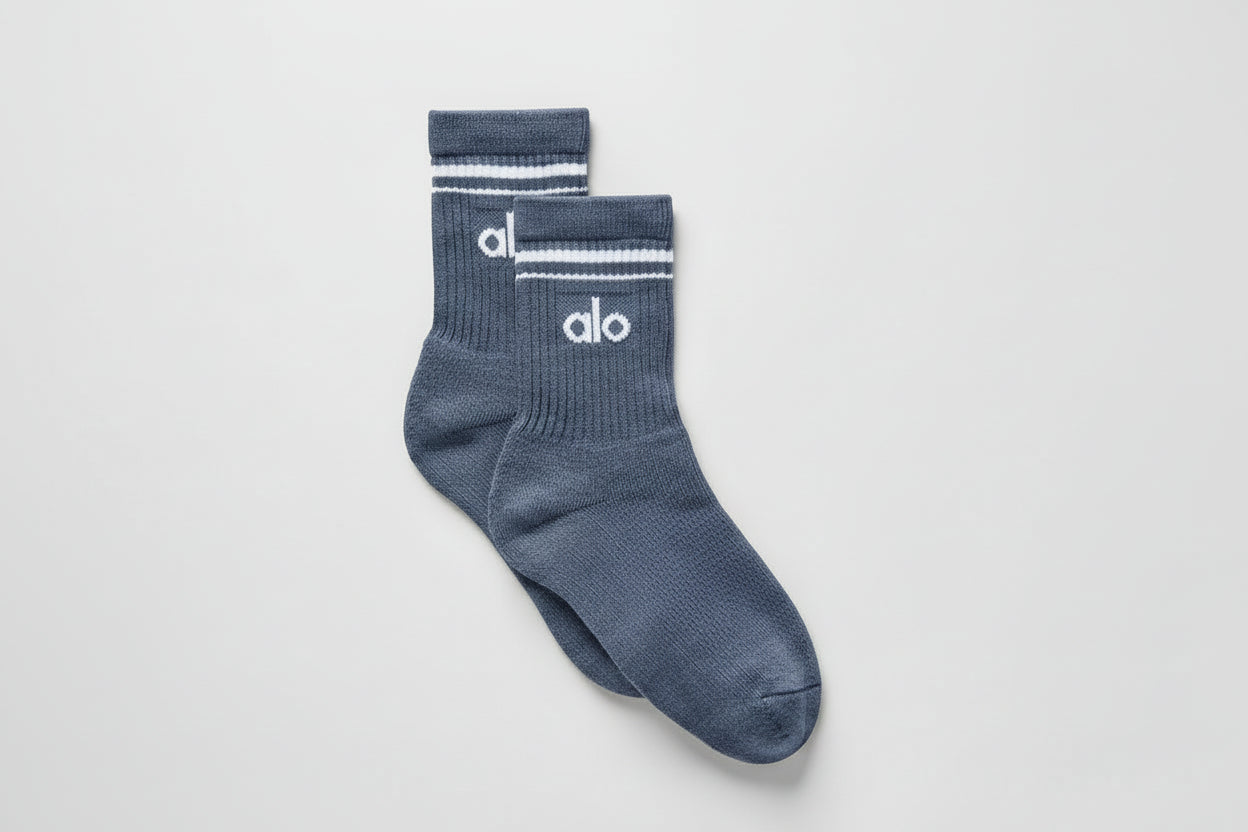 Unisex Half-Crew Throwback Sock - Bluestone/White