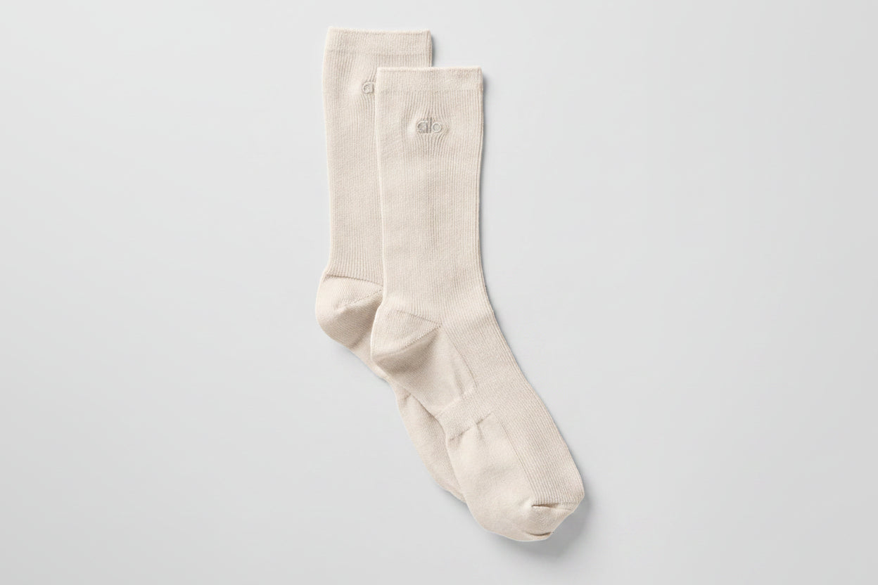 Unisex Half-Crew Understated Sock - Bone