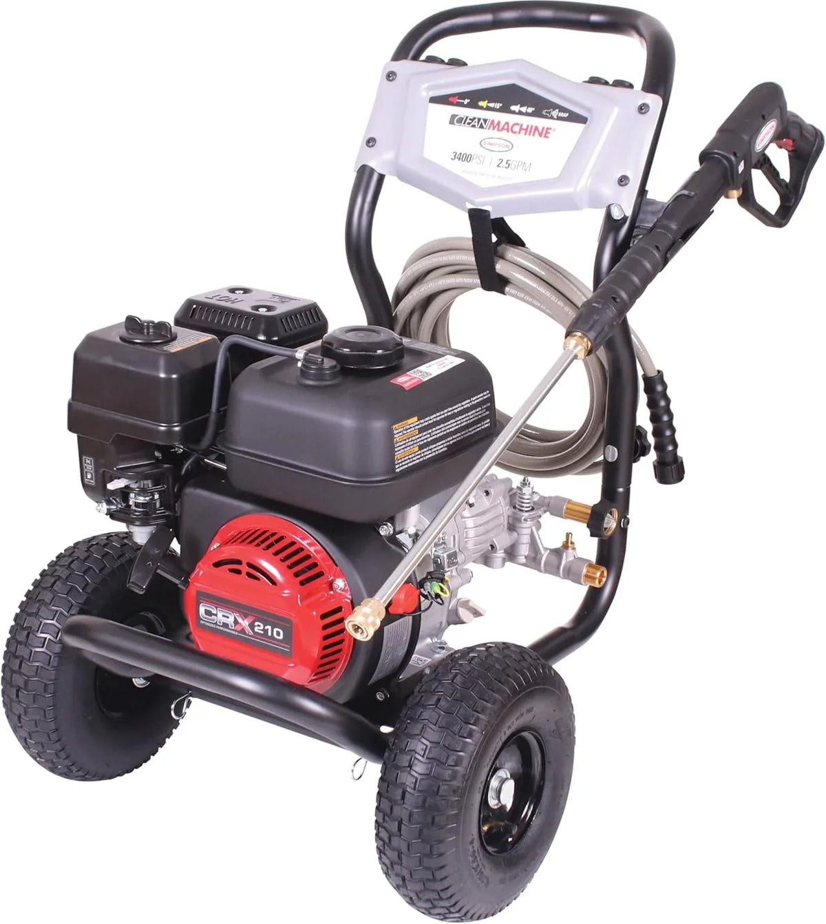 Cleaning CM61083 Clean Machine 3400 PSI Gas Pressure Washer, 2.5 GPM, CRX Engine, Includes Spray Gun and Wand, 4 QC Nozzle Tips, 5/16-in. x 25-ft. MorFlex Hose.