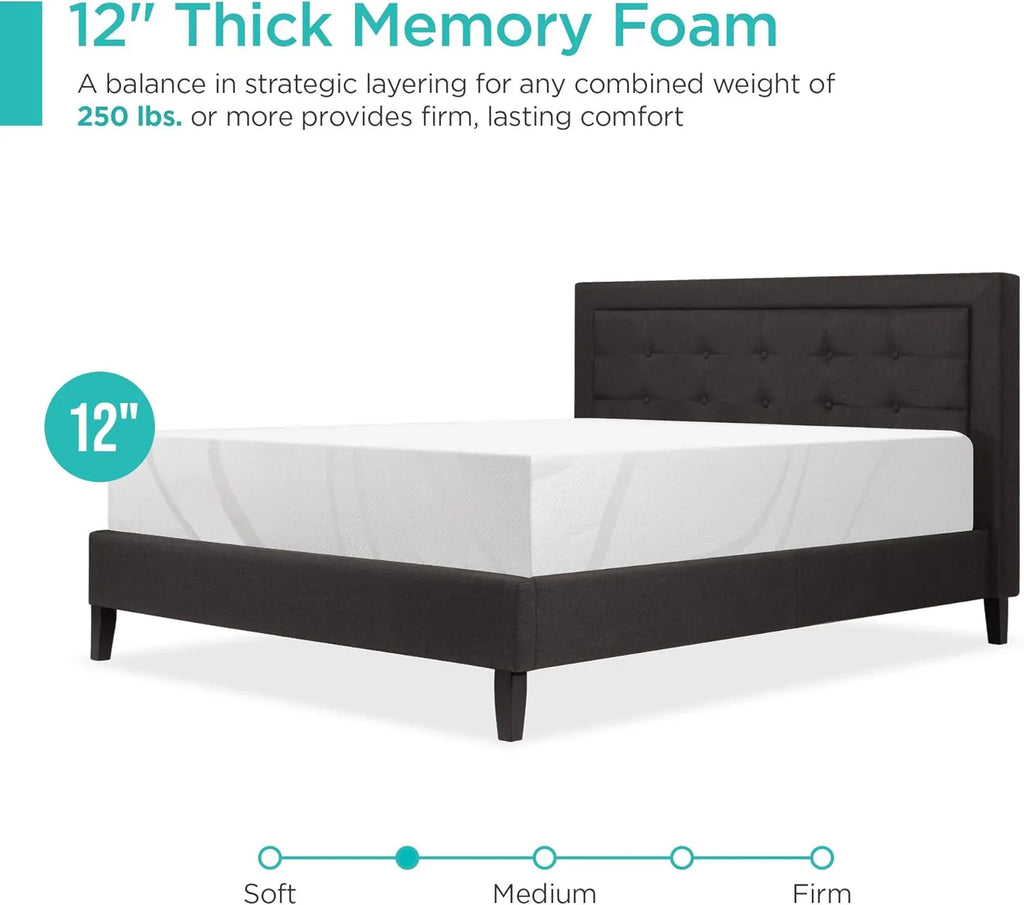 12 inches, green tea carbon fiber 12 inches, green tea carbon fiber cooling gel memory foam mattress, free of glass fibers, three-layer structure, good breathability - complete type, medium softness