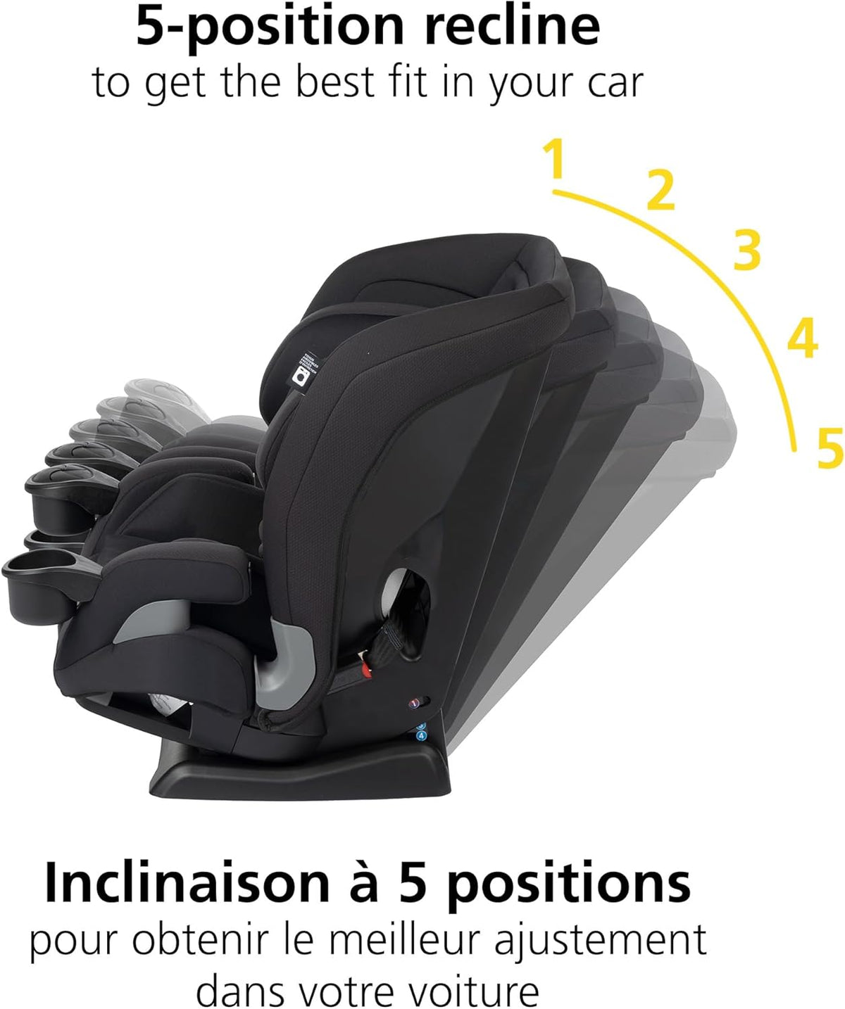 4-in-1 Convertible All-in-One Car Seat, infant to toddler, rear and forward facing, booster mode, backless booster, Fits 3 across, Washable seat, Birth to 10 years, Hexagon Horizon