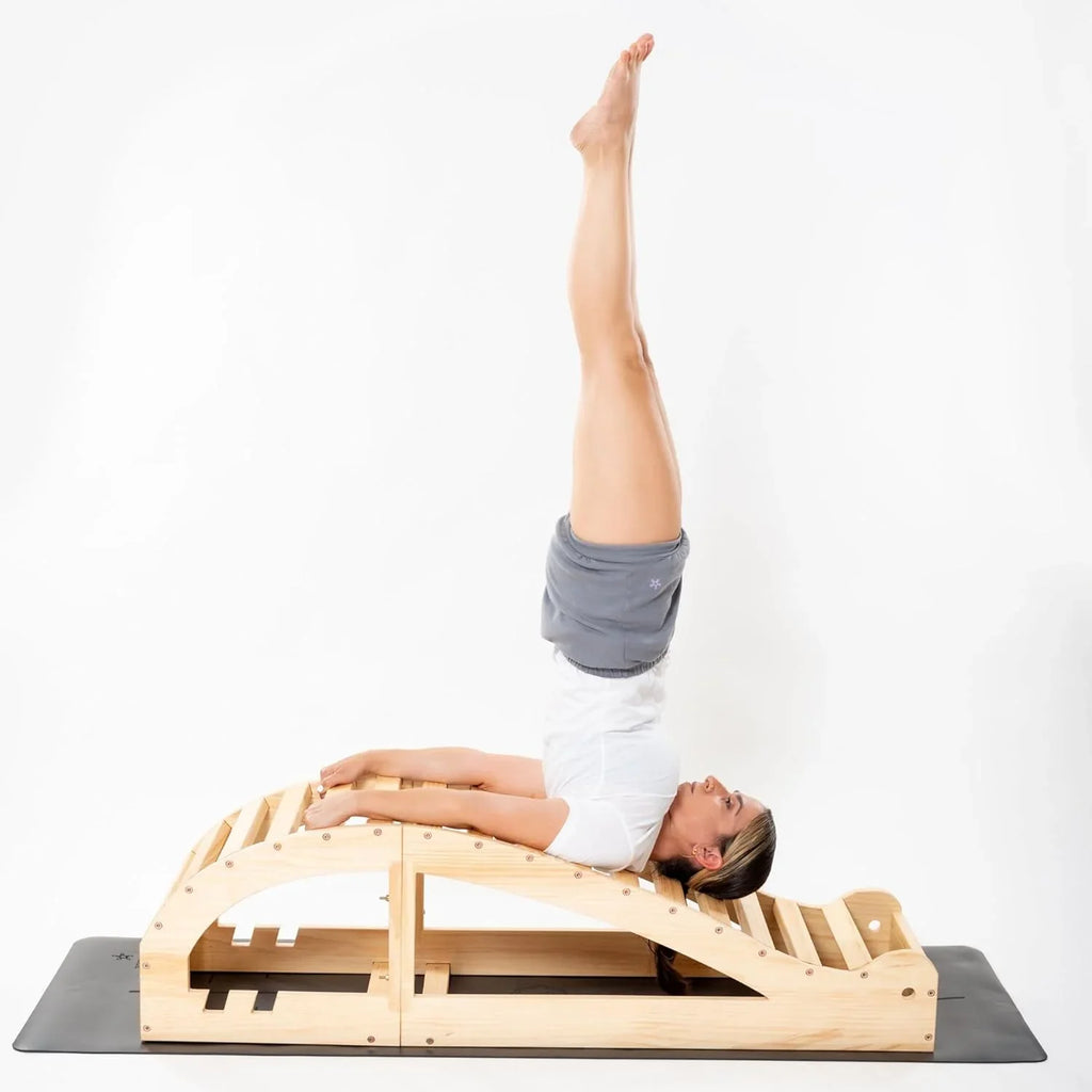 Yoga Inverted Pole Pose Seated Cushion - Wooden backward bend seat cushion, designed for deep stretching and enhancing flexibility; Large-sized backward bend cushion, providing better support effect