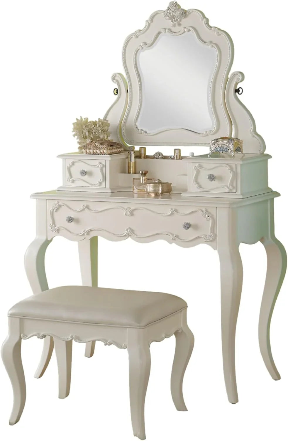 Jewelry closet, pearl white