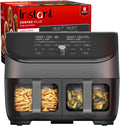 Air fryer, with a transparent casing, personalized programming, integrating 8 functions, capable of achieving various cooking methods such as frying, baking, drying, baking, heating and reheating.