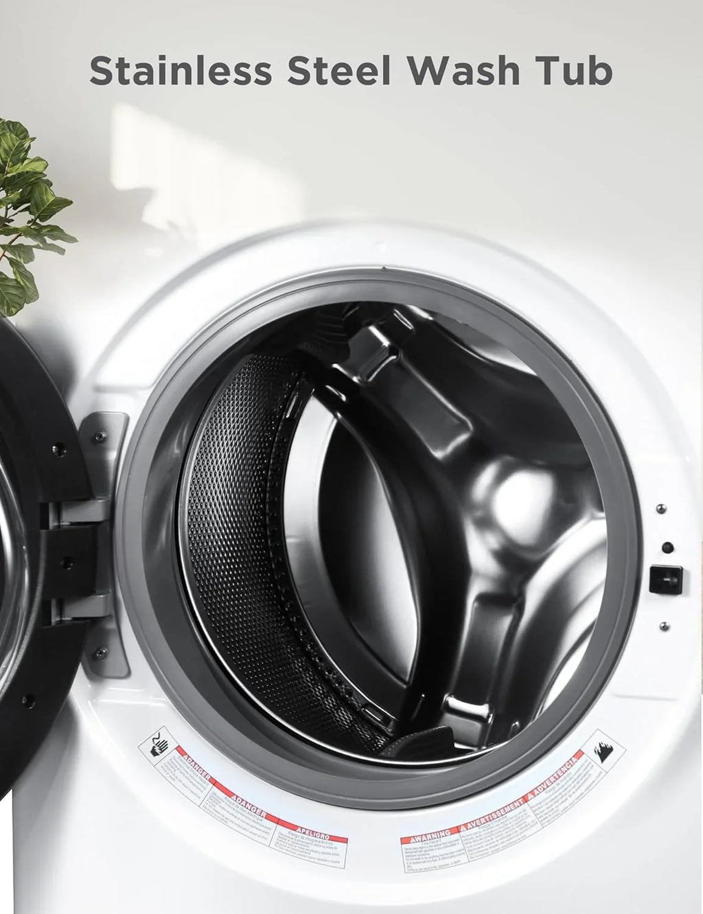 0.9 Cu. Ft. Portable Washer, 6.6 lb. Capacity Washing Machine for Homes & Apartments, 5 Wash Cycles, Quick Connect Sink Adapter and Drain Hose Included, Transparent Lid, BPWM09W, White