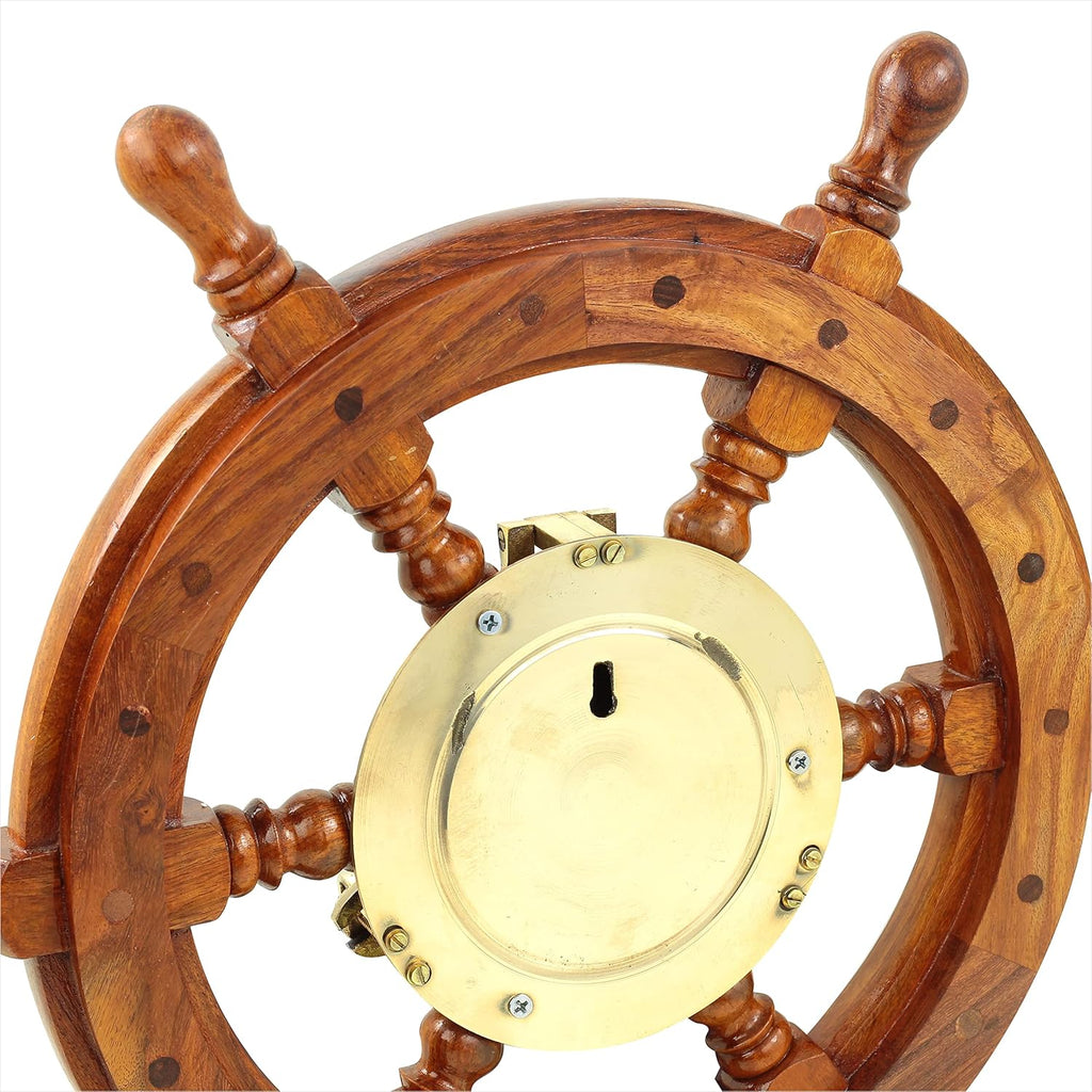 High-end home decoration clock - Sailboat copper hatches and rudder for navigation | Luxury office decorations | Wall decorations | Birthday gifts