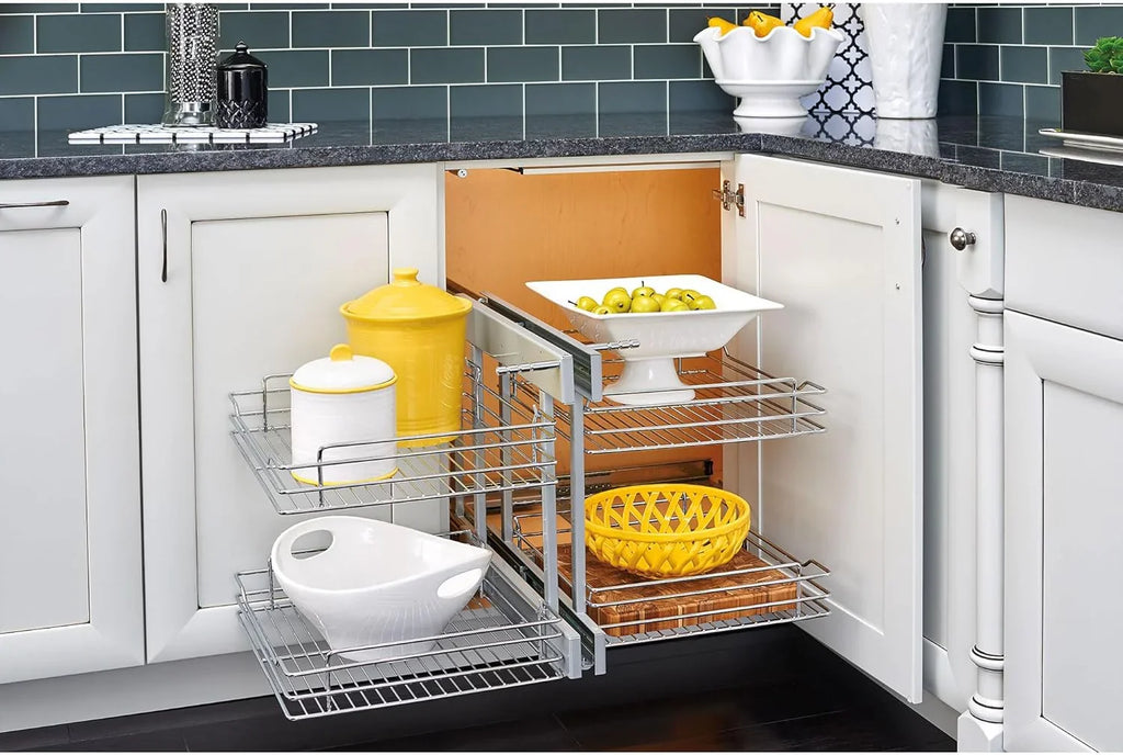 18-inch double-layer removable shelves with 4 shelves, silver color