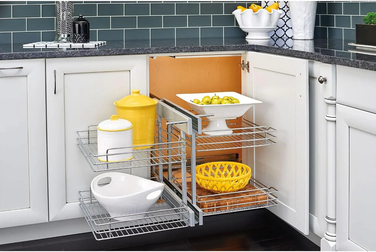 18-inch double-layer removable shelves with 4 shelves, silver color