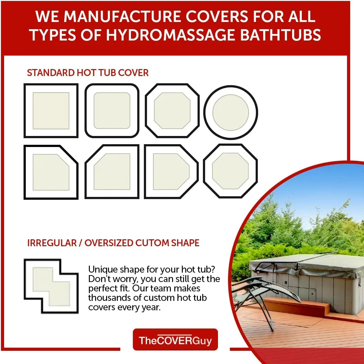 Premium Hot Tub Cover | Custom Made Replacement Spa Cover | Energy-Saving Hot Tub Covers Built for All Climates | 6, 5, or 4 inch Taper