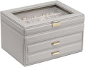 Jewelry Box Jewelry Case PU Leather Jewelry Box Jewelry Storage Box Earring Ear Stud Ring Necklace Organizer Case Jewelry Organizer