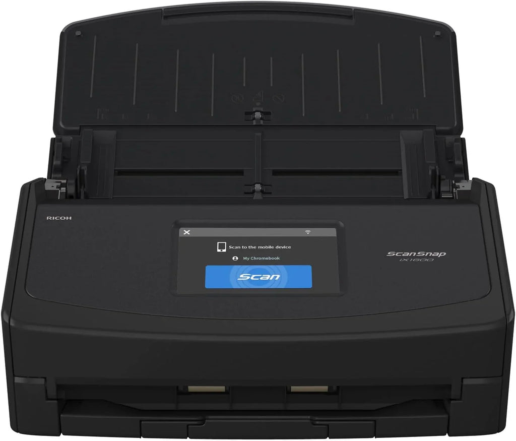 iX1600 Wireless or USB High-Speed Cloud Enabled Document, Photo & Receipt Scanner with Large Touchscreen and Auto Document Feeder for Mac or PC, 17 watts, Black