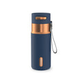 Contigo 16 oz Stainless Steel Water Bottle, Leak-Proof, Hot & Cold Insulated, Travel, Gym & Office Friendly, Carry Strap, Dark Blue/Bronze