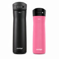 Contigo Jackson Chill  Bundle 2 Water Bottles Black 24oz and Pink  20oz with Autopop Lid