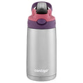 Contigo Kids Stainless Steel Water Bottle with Redesigned AUTOSPOUT Straw Lid Eggplant and Punch, 13 fl oz.