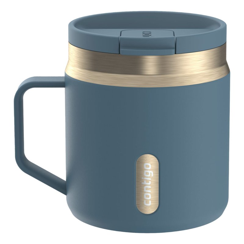 Contigo SnapSeal Leakproof Stainless Steel Reusable Travel Tumbler, Teal/Champagne, 14 oz