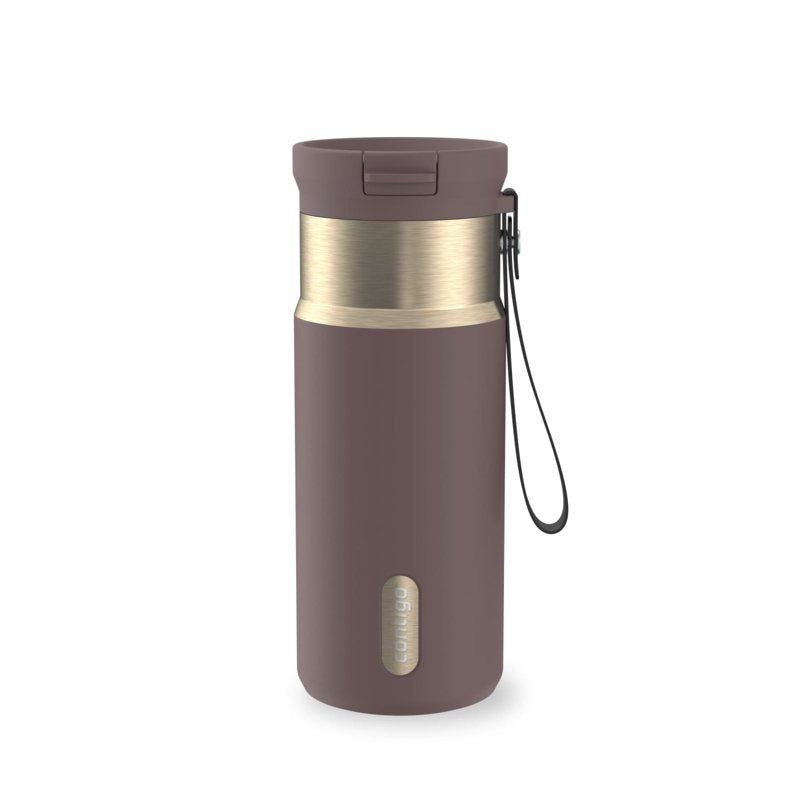 Contigo SnapSeal 16 oz Leakproof Stainless Steel Water Bottle with Carrying Strap