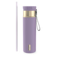 Contigo SnapSeal Leakproof Stainless Steel Reusable Water Bottle with Carrying Strap, Purple/Champagne, 24 oz