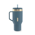 Contigo SnapSeal Leakproof Stainless Steel Reusable Water Bottle Tumbler with Side Handle, Teal/Champagne, 30 oz