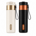 Contigo Stainless Steel Water Bottles 24 oz, Leakproof Insulated, SnapSeal & Dual Sip Lid, 2-Pack (Oatmilk/Champagne & Licorice  Black/Bronze)